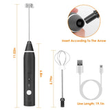 Electric Milk Frother with 2 Whisk Heads
