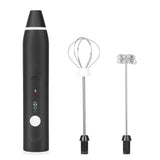 Electric Milk Frother with 2 Whisk Heads
