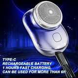 Electric Razor for Men; Mini-Shave Portable Electric Shaver; Pocket Size Portable Shaver -Wet and Dry Mens Razor USB Rechargeable Shaver Charging Easy One-Button Use for Home; Car; Travel (A-Black)
