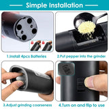 Electric Salt and Pepper Grinder LED Indicator Adjustable Coarseness
