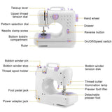 Electric Sewing Machine 12 Stitches with Foot Pedal