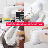 Electric Spin Scrubber Cordless Handheld Cleaning Brush with 5 Replaceable Brush Heads