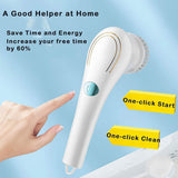 Electric Spin Scrubber Cordless Handheld Cleaning Brush with 5 Replaceable Brush Heads
