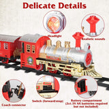 Electric Train Set Steam Locomotive Passenger Coach Coal with Sounds Light Railway