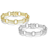 Elegant Baguette Link Crystal Tennis Bracelet