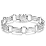 Elegant Baguette Link Crystal Tennis Bracelet