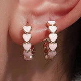 Elegant Boho-Chic Heart Hoop Earrings for Women - Nickel-Free Copper, Perfect for Daily Wear & Parties