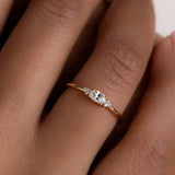 Elegant Gold-Plated Ring with Sparkling Zirconia