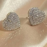 Elegant Heart-Shaped Zirconia Stud Earrings