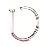 Elegant Punk-Style Stainless Steel Nose Rings - Clip-On Non-Piercing Design
