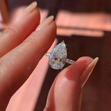 Elegant Teardrop Cubic Zirconia Engagement Ring