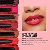 e.l.f. Love Triangle Lip Filler Liner, 2-in-1 Lipliner Pencil For Sculpting & Filling, Long-Lasting Intense Color, Vegan & Cruelty-Free, Mauve