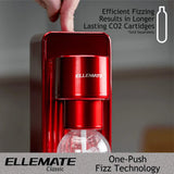 Ellemate Classic Carbonated Drink Maker, Seltzer Water with One-Push Fizz Technology, Cordless Carbonation for Bubbly Water