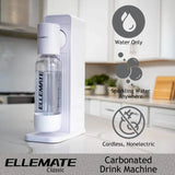 Ellemate Classic Carbonated Drink Maker, Seltzer Water with One-Push Fizz Technology, Cordless Carbonation for Bubbly Water