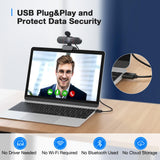 EMEET 1080P Webcam with Microphone, C960 Web Camera, 2 Mics, 90° FOV, USB Type-A & A-to-C Adapter, Plug&Play Computer Camera for Online Calling/Conferencing, Zoom/Teams/Facetime/YouTube, 2025 Version