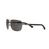 Emporio Armani EA2033 Gunmetal Rubber Aviator Sunglasses 64mm
