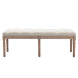 End of Bed Bench Upholstered Entryway Bench French Benchwith Rubberwood Legs