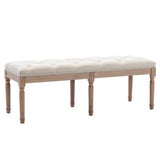 End of Bed Bench Upholstered Entryway Bench French Benchwith Rubberwood Legs