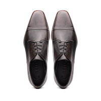 25-550-GRY ENZO Italian Calfskin Cap Toe Burnished Black