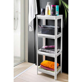 Decobella 4-Tier Bathroom Storage Rack - Maximize Space, Easy Install, Durable Plastic
