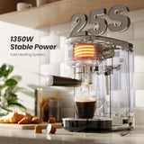 Espresso Machine ,Semi-Automatic Coffee Maker with Bean Grinder and Milk Frother Steam Wand CM8050