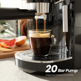 Espresso Machine ,Semi-Automatic Coffee Maker with Bean Grinder and Milk Frother Steam Wand CM8050