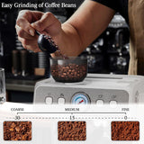 Espresso Machine ,Semi-Automatic Coffee Maker with Bean Grinder and Milk Frother Steam Wand CM8050