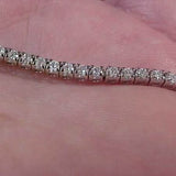 Estate 2.10CTW Natural Diamond Tennis Bracelet 14K White Gold 7"