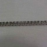 Estate 2.10CTW Natural Diamond Tennis Bracelet 14K White Gold 7"
