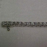 Estate 2.10CTW Natural Diamond Tennis Bracelet 14K White Gold 7"