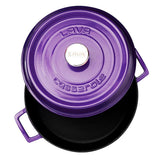 Lava Purple Cast Iron Multi-Purpose Cookware - 11 Inch Round Enamel Coated Pot with Integrated Handle, Oven Safe, Durable
