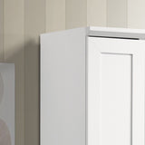 Evelyn 23" White Sleek Storage Cabinet with Framed Panel Design