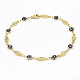 Evil Eye Anklet 10'' Blue High Polish