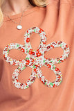 Exposed Seam Slit Floral Round Neck Blouse For women all sizes