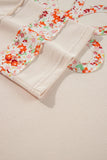 Exposed Seam Slit Floral Round Neck Blouse For women all sizes