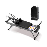 Extra Large Multi-Functional Pilates Reformer Machine With Dynamic Resistance Cords And Aerobic Rebounder, Black (SAK32879)