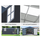 Alora Extra-Large Outdoor Galvanized Steel Outdoor Storage Shed With Skylight Roof (SAK42671)