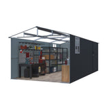 Alora Extra-Large Outdoor Galvanized Steel Outdoor Storage Shed With Skylight Roof (SAK42671)