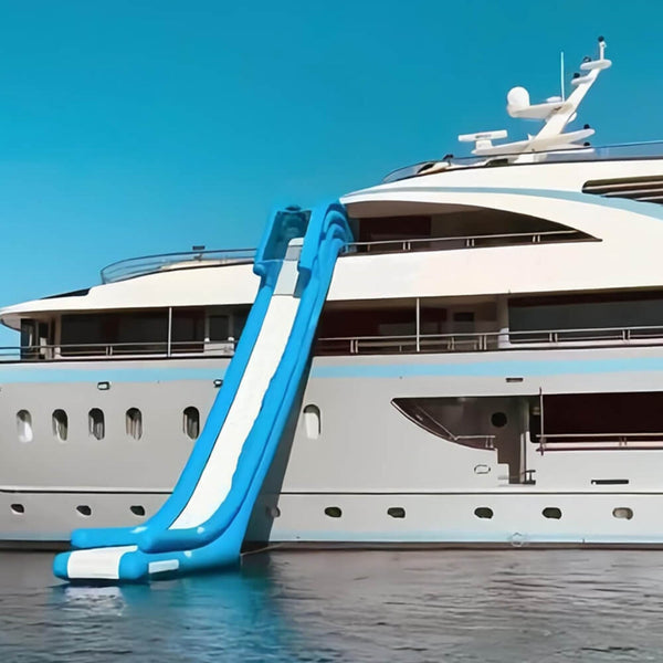 Extra Large Inflatable Private Dock Swimming Pool Yacht Water Slide With Safety Net And Electric Air Pump (SAK14286)