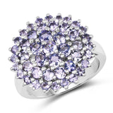 2.52 Carat Genuine Tanzanite .925 Sterling Silver Ring