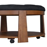 Modern Large Round Ottoman and Coffee Table 2-Tier