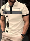 Mens Casual Printed Button-up Shirt With A Lapel Collar