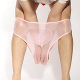 Shiny Transparent Briefs Nylon Ultra-thin Silky Breathable Bullet Separation