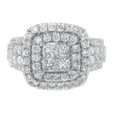 14KT White Gold Round and Princess Diamond Ring (2 1/4 cttw, H-I Color, SI1-SI2 Clarity)