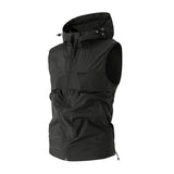 New Mens Sun-protective Jacket Hooded Sleeveless Vest