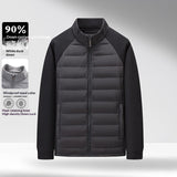 Mens Stand-Up Collar Patchwork Lightweight & Warm Down Jacket