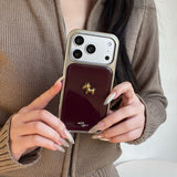 Ins Minimalist Wine-red English Phone Case