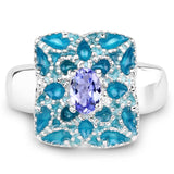 0.44 Carat Genuine Tanzanite .925 Sterling Silver Ring