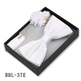 Mens Bow Tie, Pocket Square, And Brooch Gift Set
