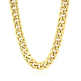 10.5mm 14k Yellow Gold Semi Solid Miami Cuban Chain